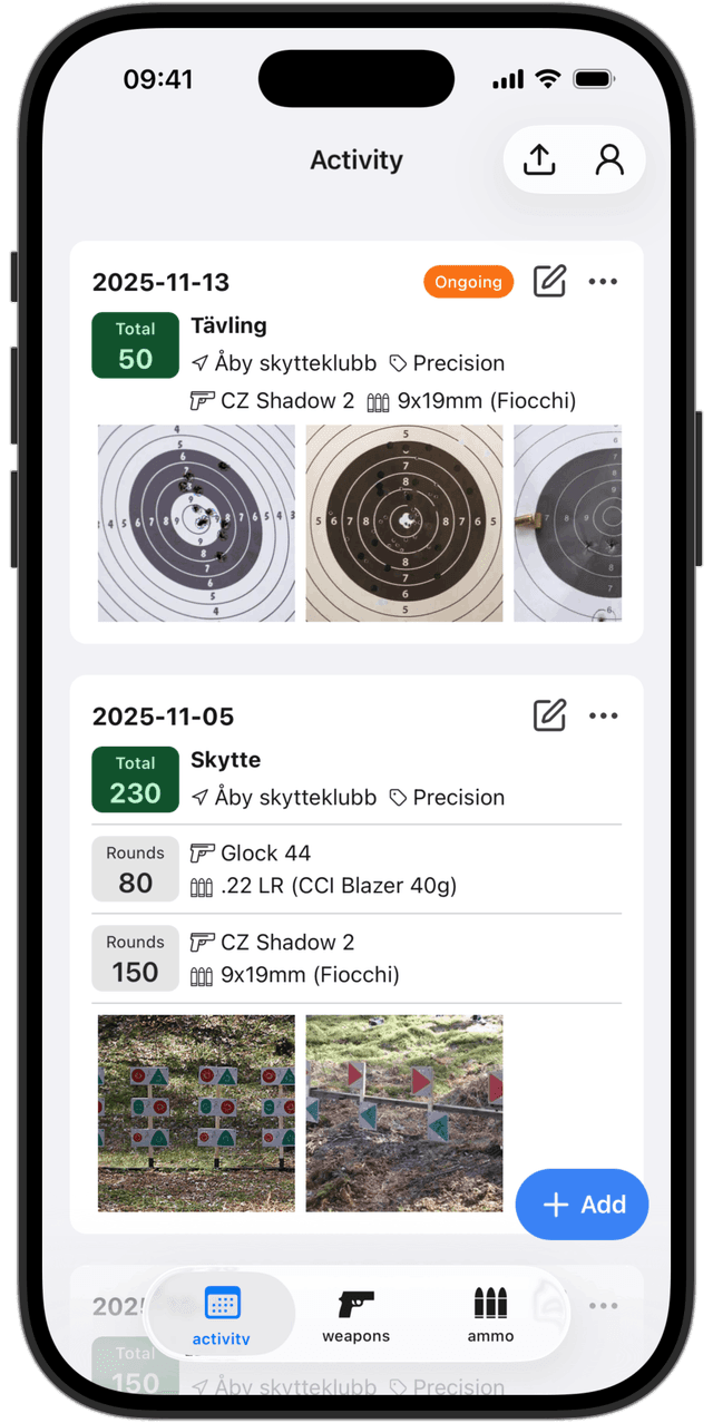 Vapenboken app on iPhone
